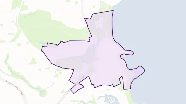 Shellharbour Area Boundary Map