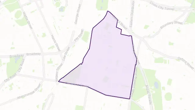 Surry Hills Area Boundary Map