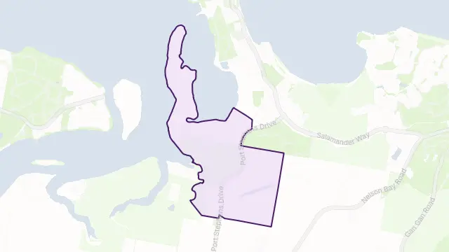 Taylors Beach Area Boundary Map