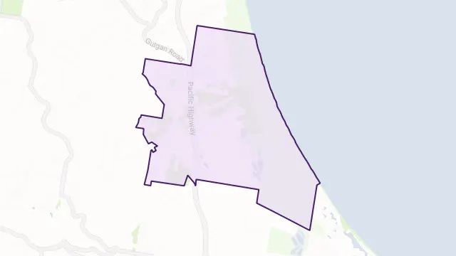 Tyagarah Area Boundary Map