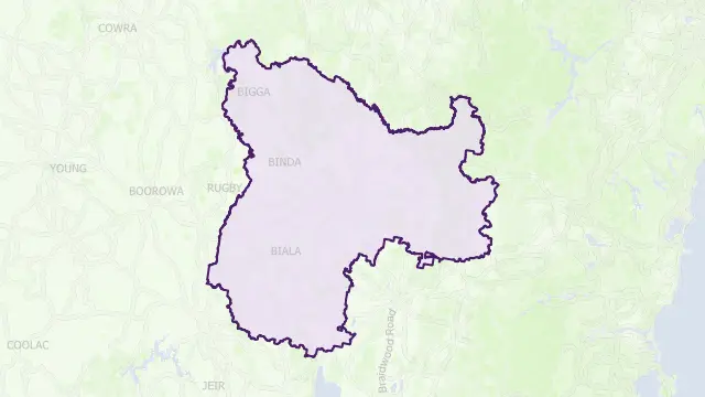 Upper Lachlan Area Boundary Map