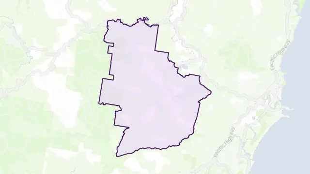 Upper Orara Area Boundary Map