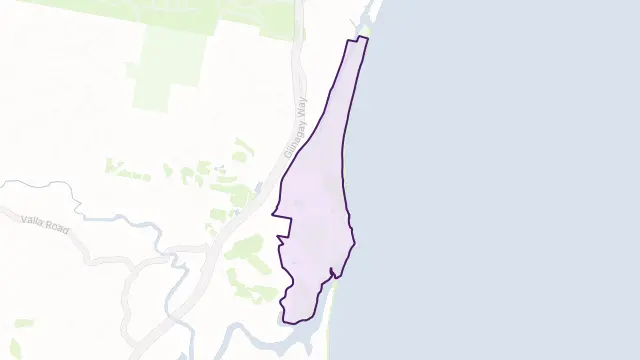 Valla Beach Area Boundary Map