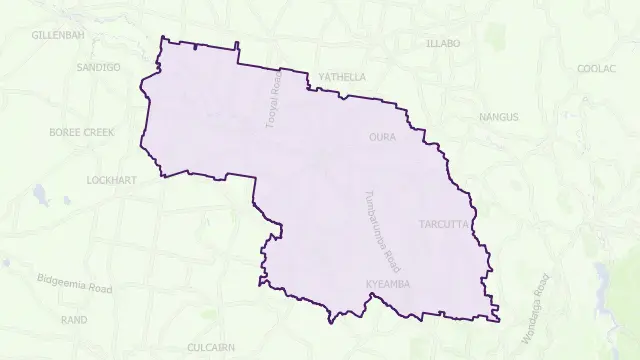 Wagga Wagga Council Area Boundary Map