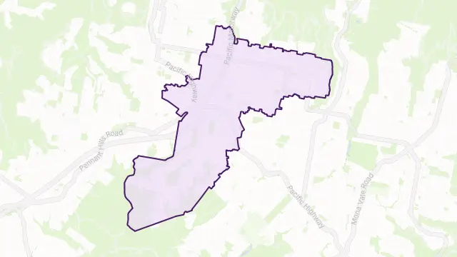 Wahroonga Area Boundary Map