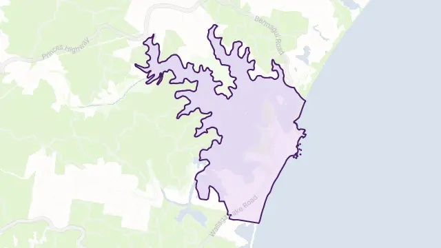 Wallaga Lake Area Boundary Map