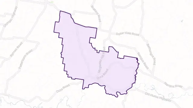 Wantabadgery Area Boundary Map