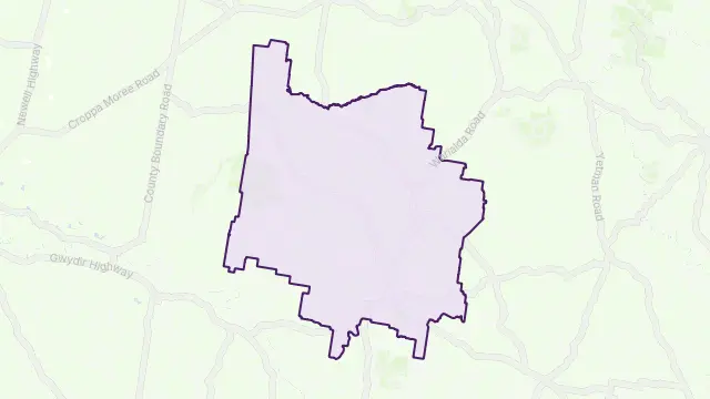 Warialda Area Boundary Map