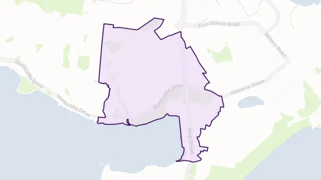 Warrawong Area Boundary Map