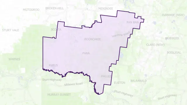 Wentworth Council Area Boundary Map