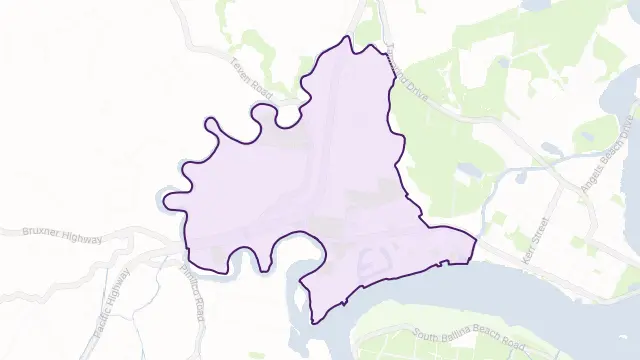 West Ballina Area Boundary Map