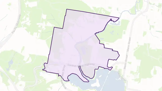 West Gosford Area Boundary Map