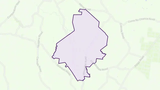 Wingadee Area Boundary Map