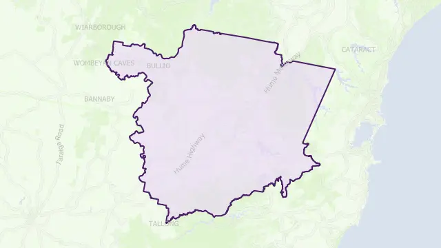 Wingecarribee Council Area Boundary Map
