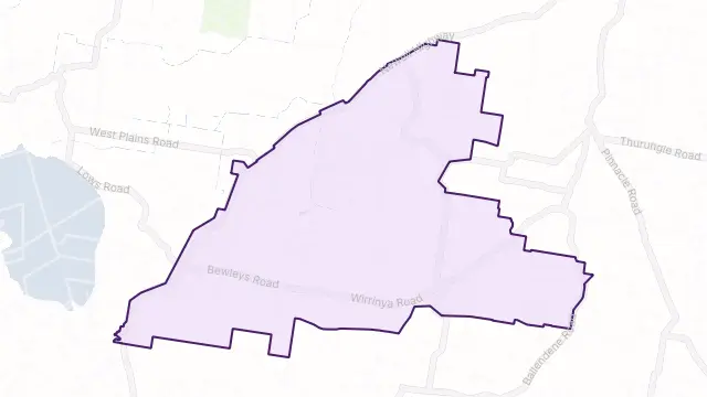 Wirrinya Area Boundary Map
