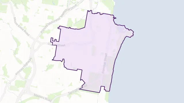 Wollongong Area Boundary Map