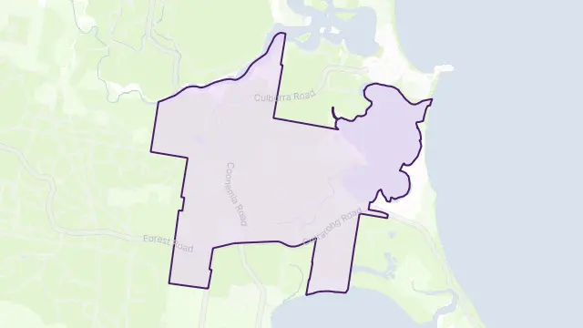 Wollumboola Area Boundary Map