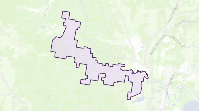 Wyong Creek Area Boundary Map