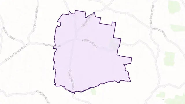 Yallaroi Area Boundary Map