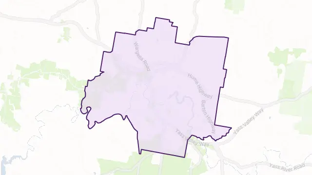 Yass Area Boundary Map