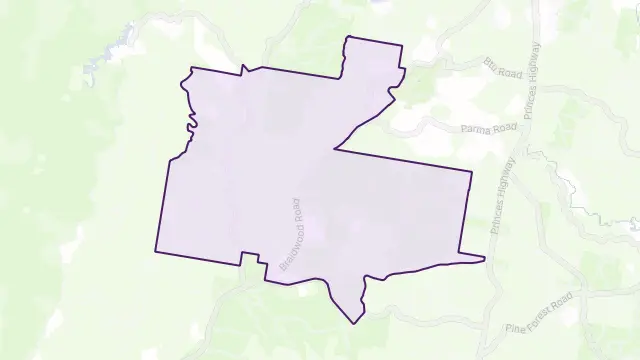 Yerriyong Area Boundary Map