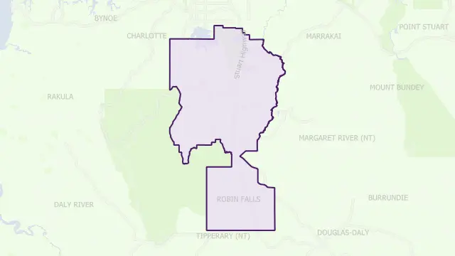 Coomalie Area Boundary Map