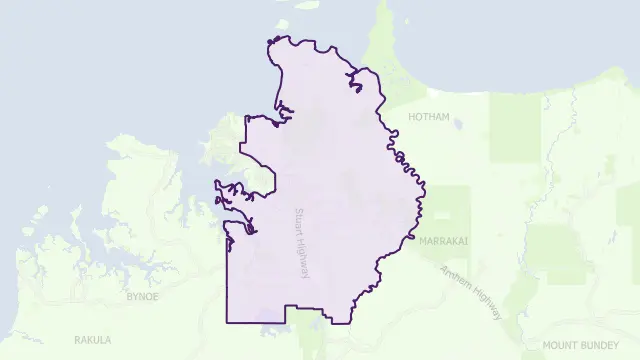 Litchfield Council Area Boundary Map