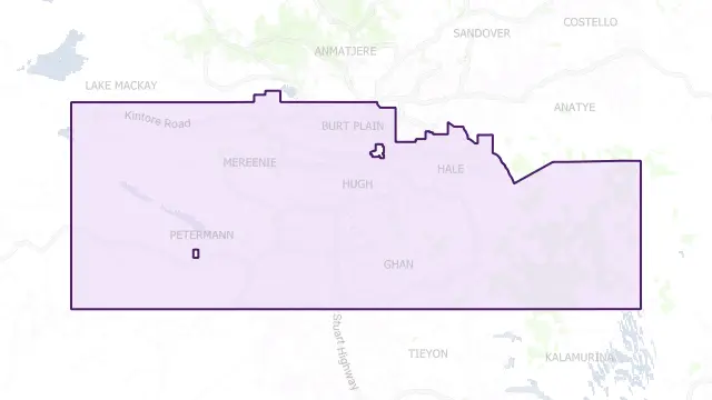 MacDonnell Council Area Boundary Map