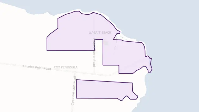 Wagait Council Area Boundary Map