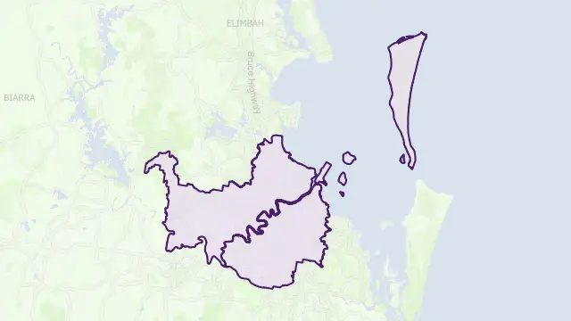 Brisbane Council Area Boundary Map
