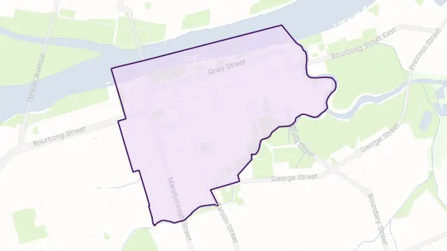 Bundaberg Central Area Boundary Map