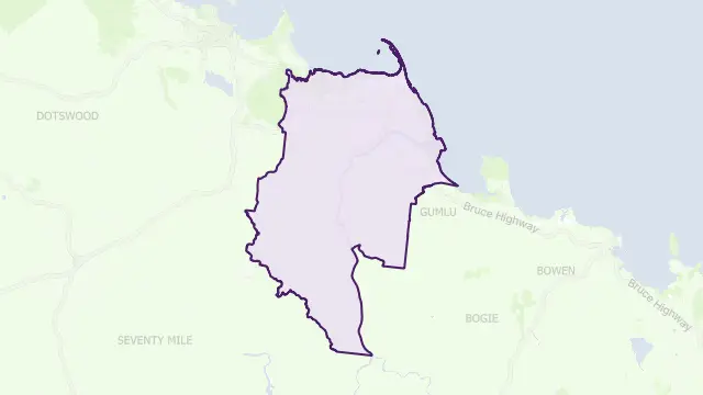 Burdekin Council Area Boundary Map