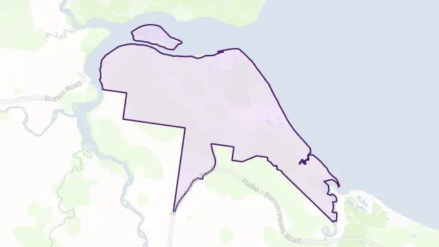 Burrum Heads Area Boundary Map