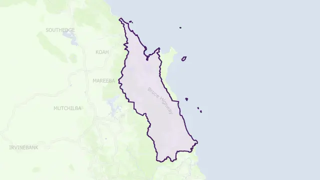 Cairns Council Area Boundary Map