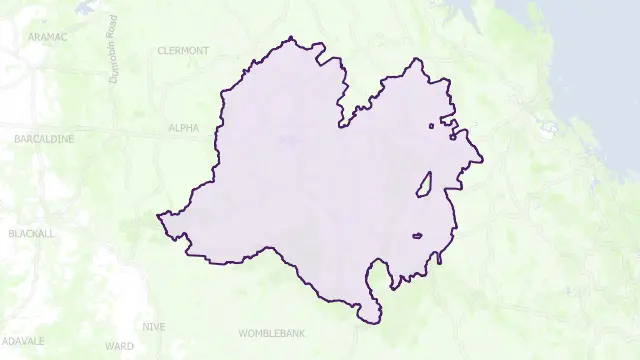 Central Highlands Council Area Boundary Map