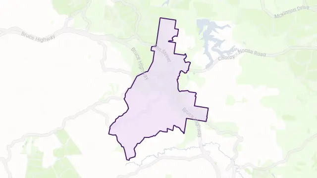 Cooroy Area Boundary Map