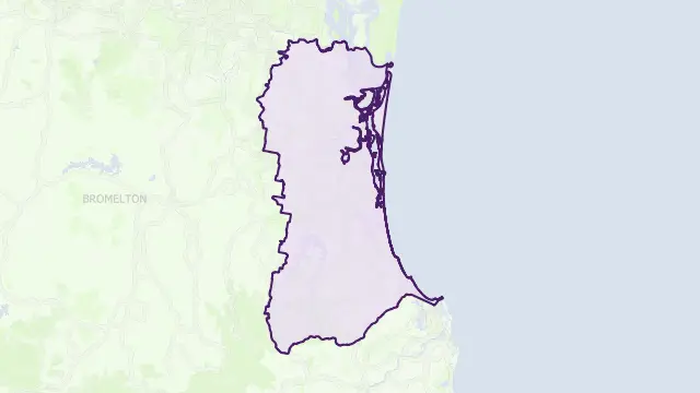 Gold Coast Council Area Boundary Map