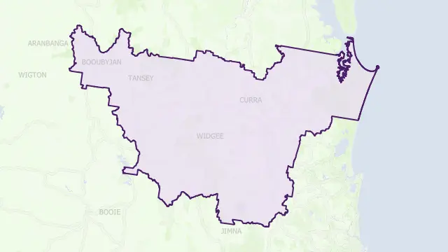 Gympie Council Area Boundary Map