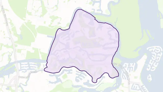 Hope Island Area Boundary Map