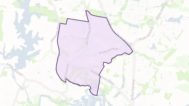 Kallangur Area Boundary Map