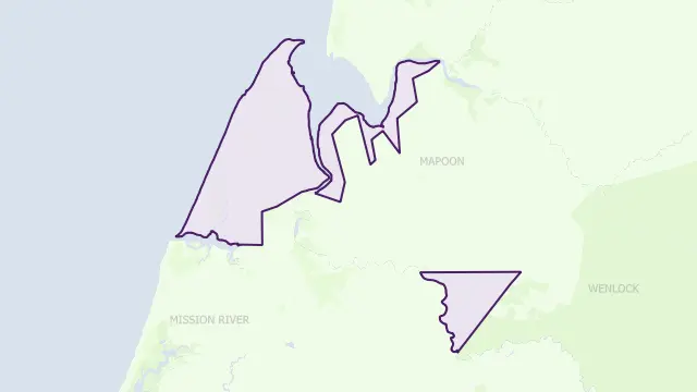 Mapoon Council Area Boundary Map