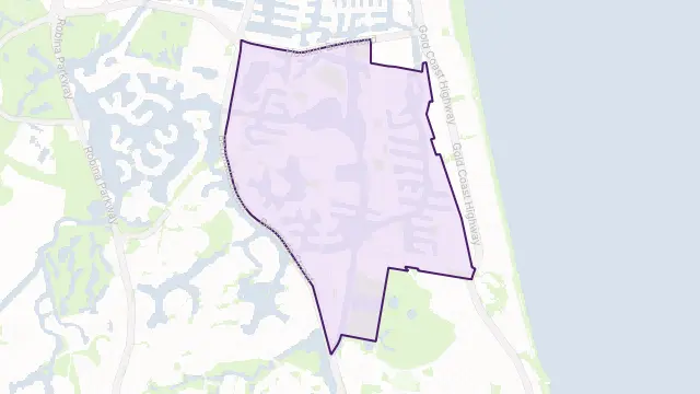 Mermaid Waters Area Boundary Map