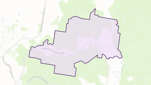 Murphys Creek Area Boundary Map