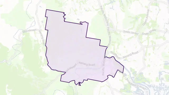 Nerang Area Boundary Map