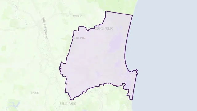 Noosa Council Area Boundary Map