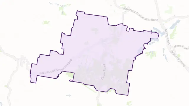 Palmwoods Area Boundary Map