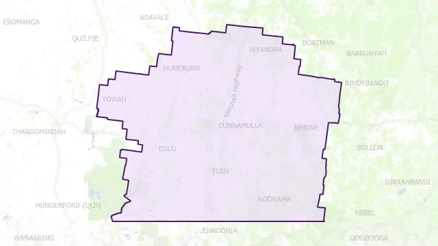 Paroo Council Area Boundary Map