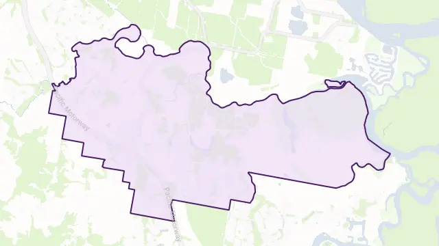 Pimpama Area Boundary Map