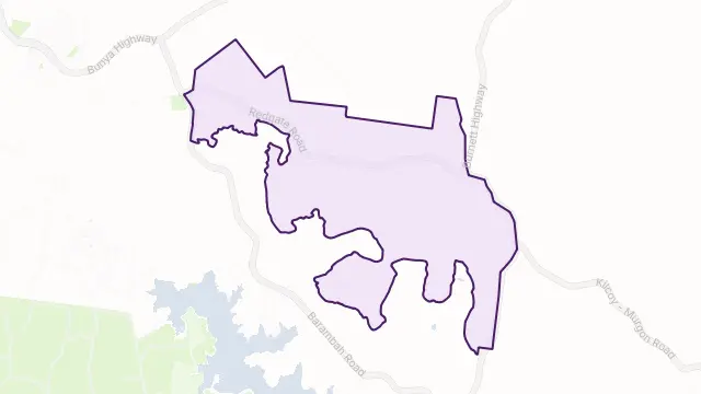 Redgate Area Boundary Map