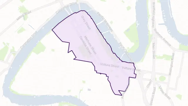 South Brisbane Area Boundary Map